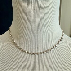 16” Moissanite/sterling silver tennis necklace